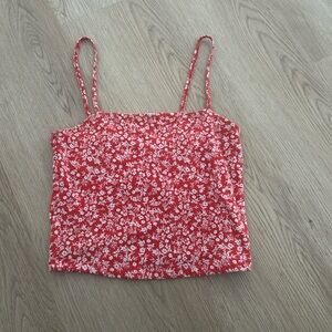 PacSun Floral Red Top